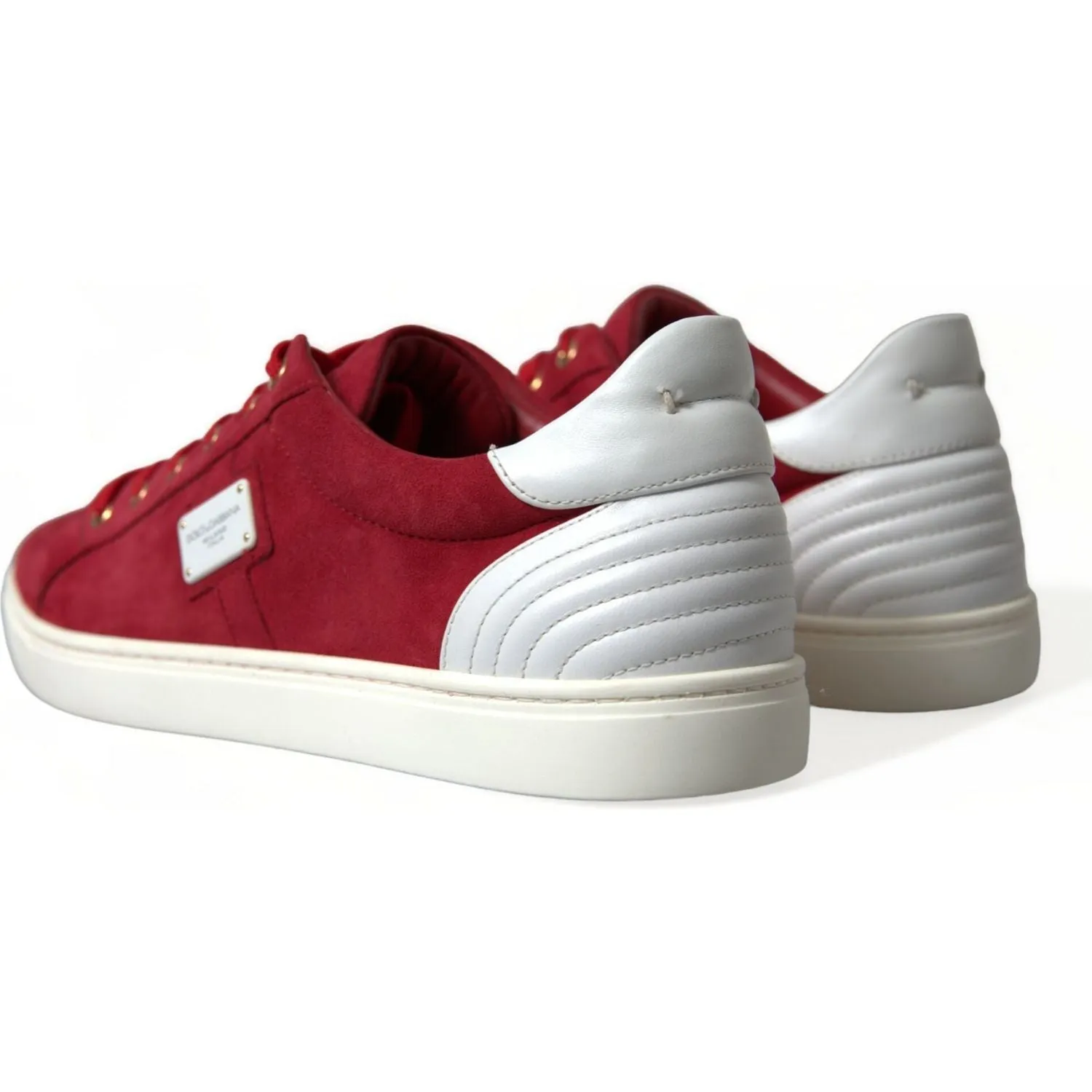 Dolce & Gabbana Elegant Red & White Low Top Sneakers