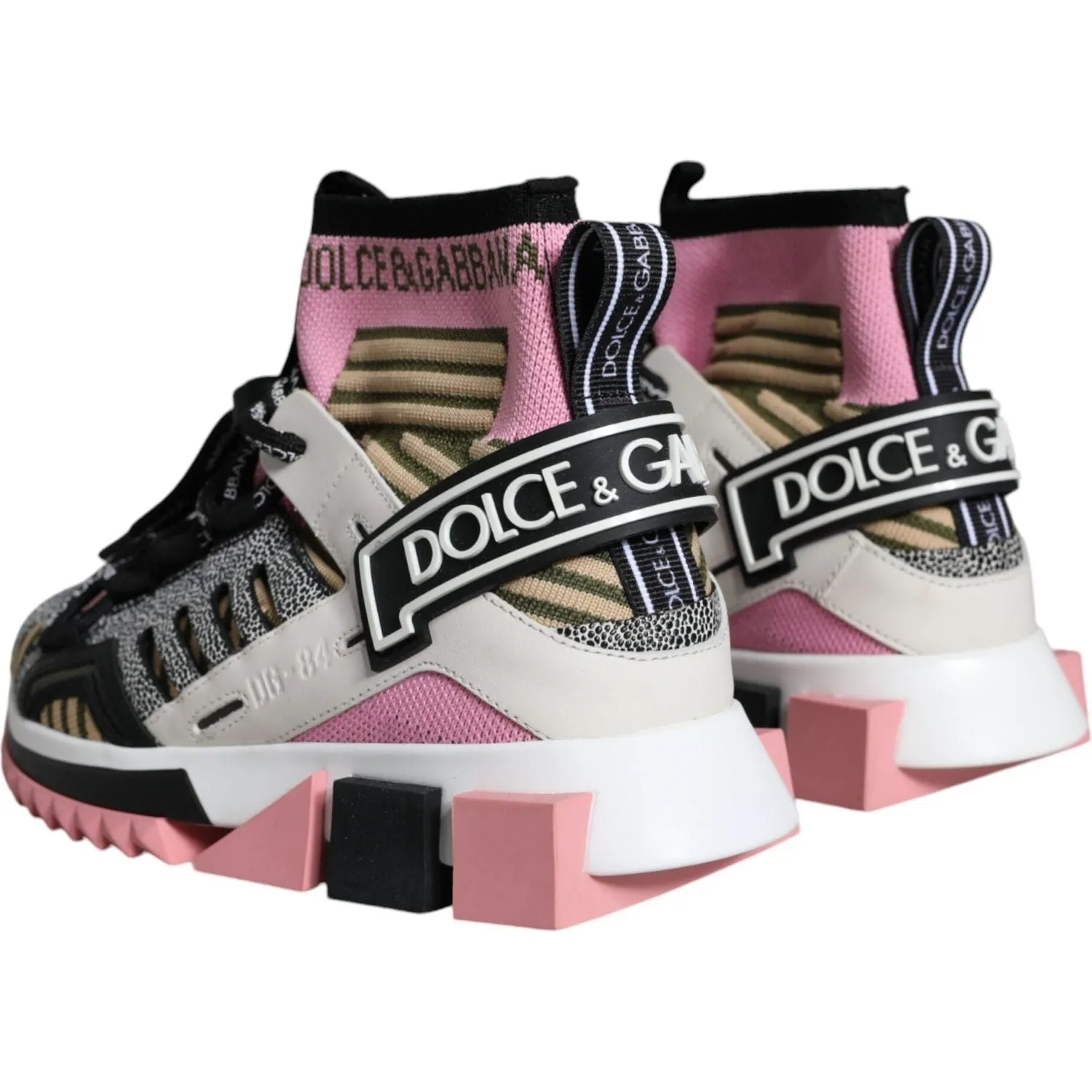 Dolce & Gabbana Multicolor Sorrento Socks Logo Sneakers Shoes