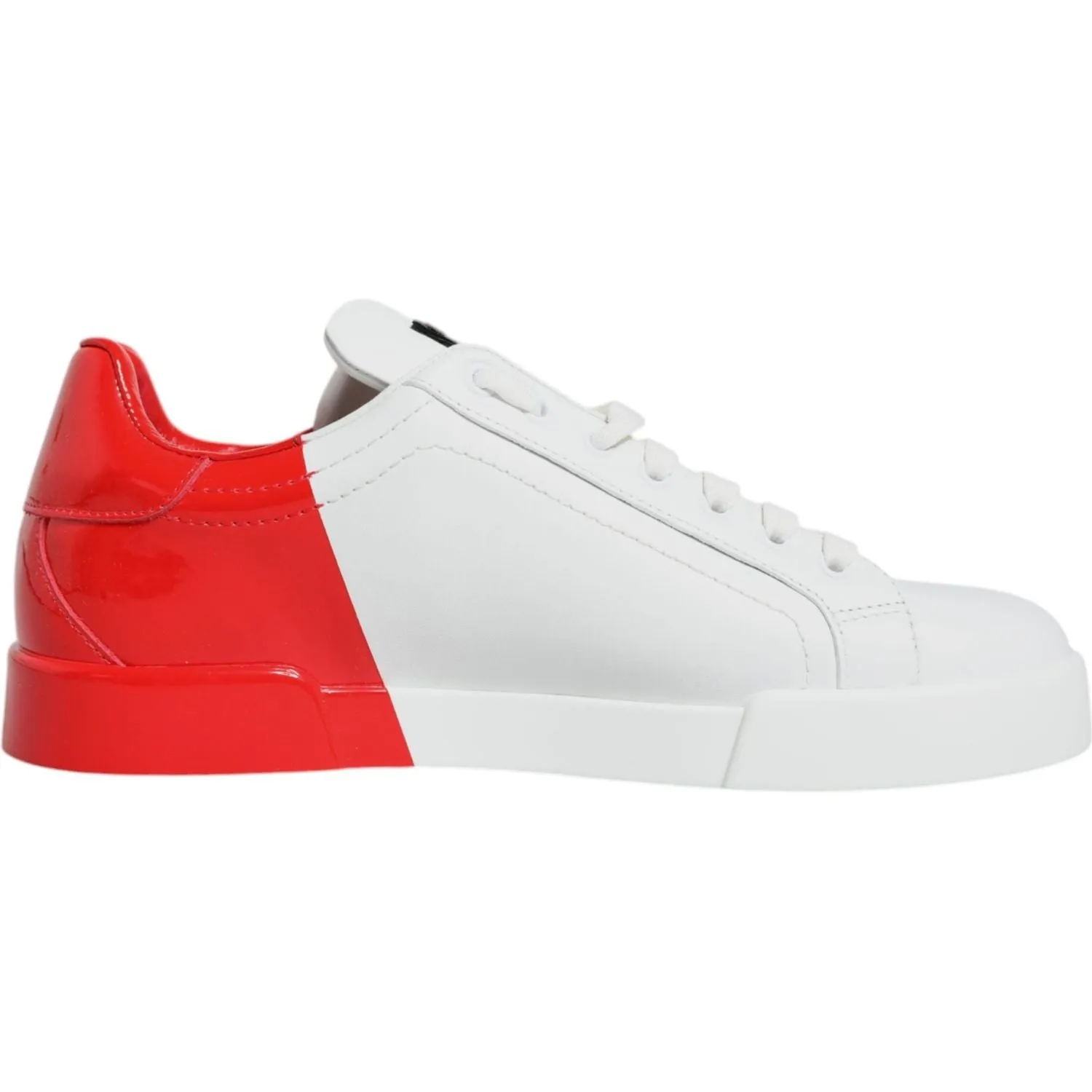 Dolce & Gabbana White Red Portofino Low Top Sneakers Shoes