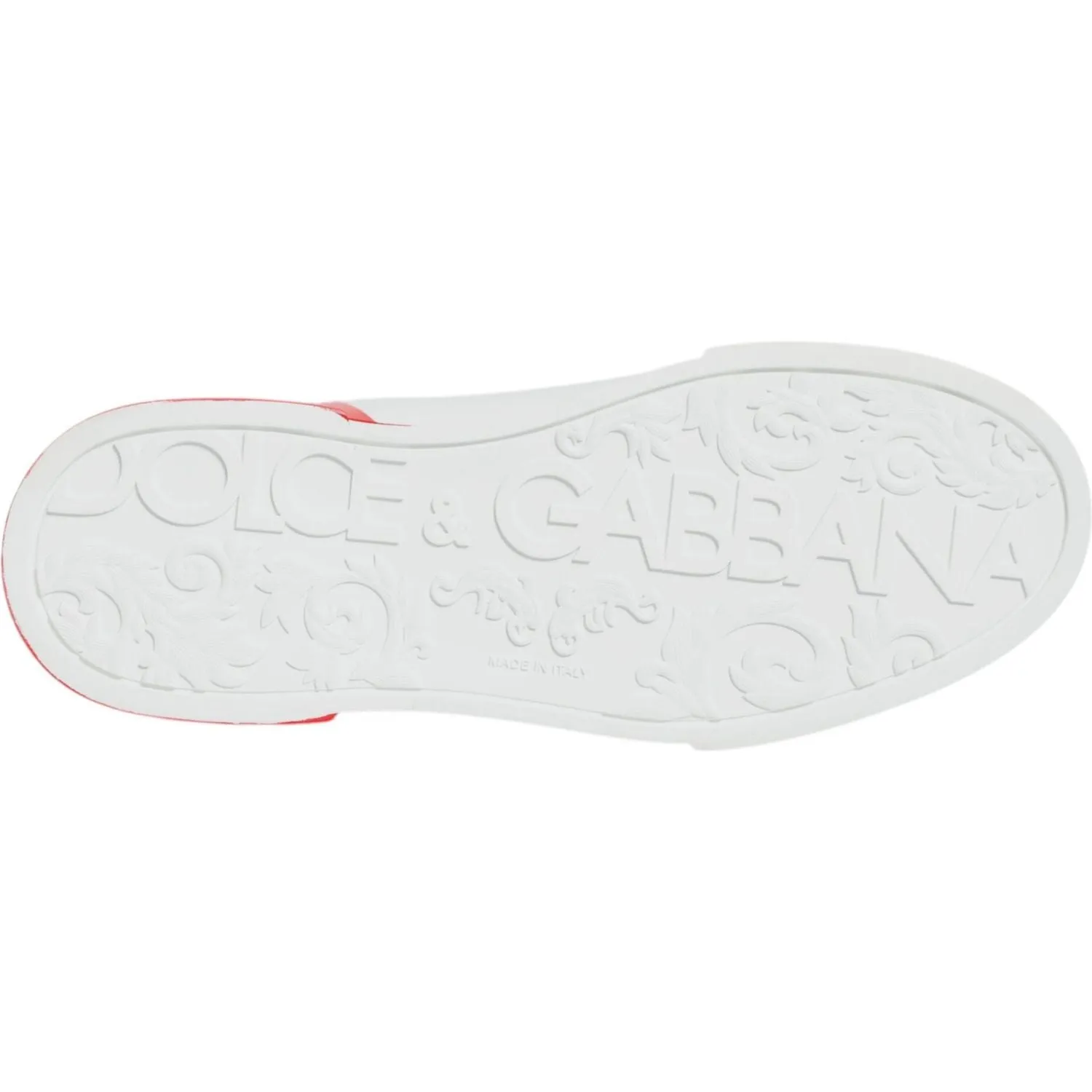 Dolce & Gabbana White Red Portofino Low Top Sneakers Shoes