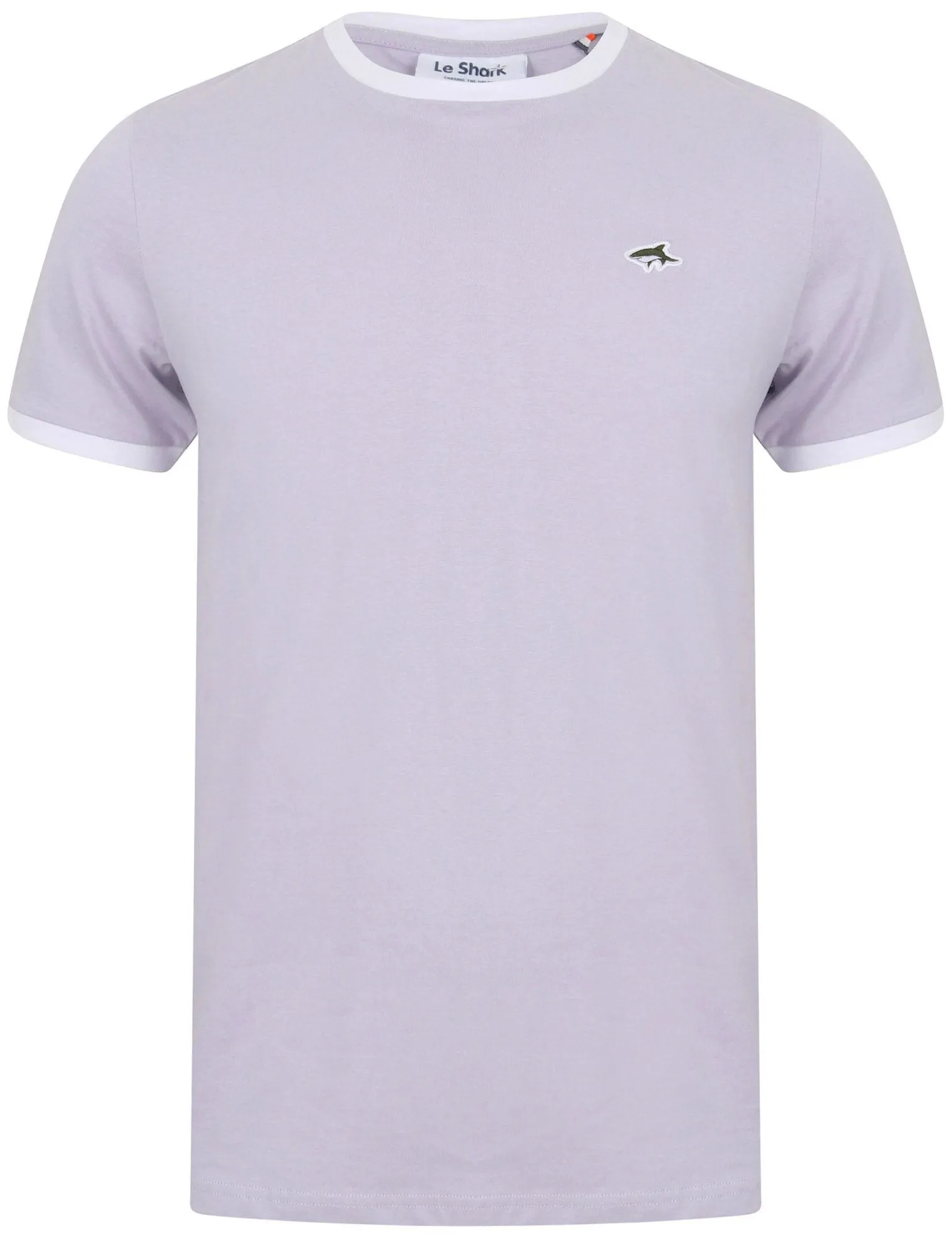 Earl Cotton Jersey Crew Neck Ringer T-Shirt In Languid Lavender - Le Shark