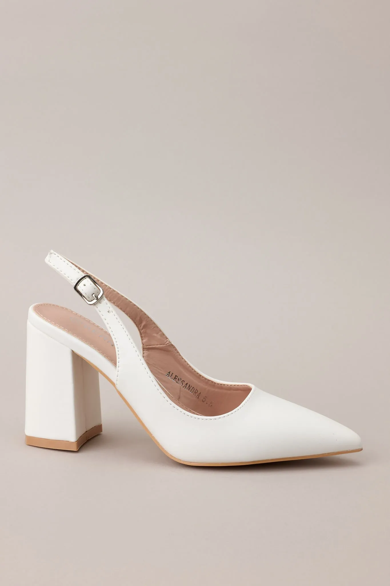 Elegant Elevation White Slingback Heels