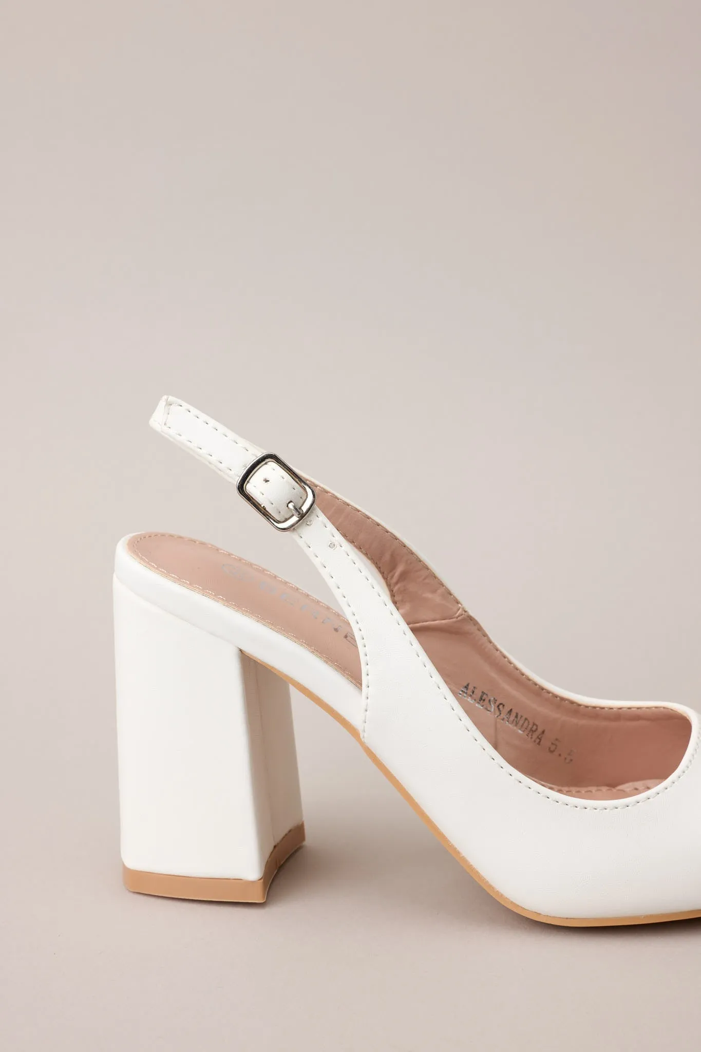 Elegant Elevation White Slingback Heels