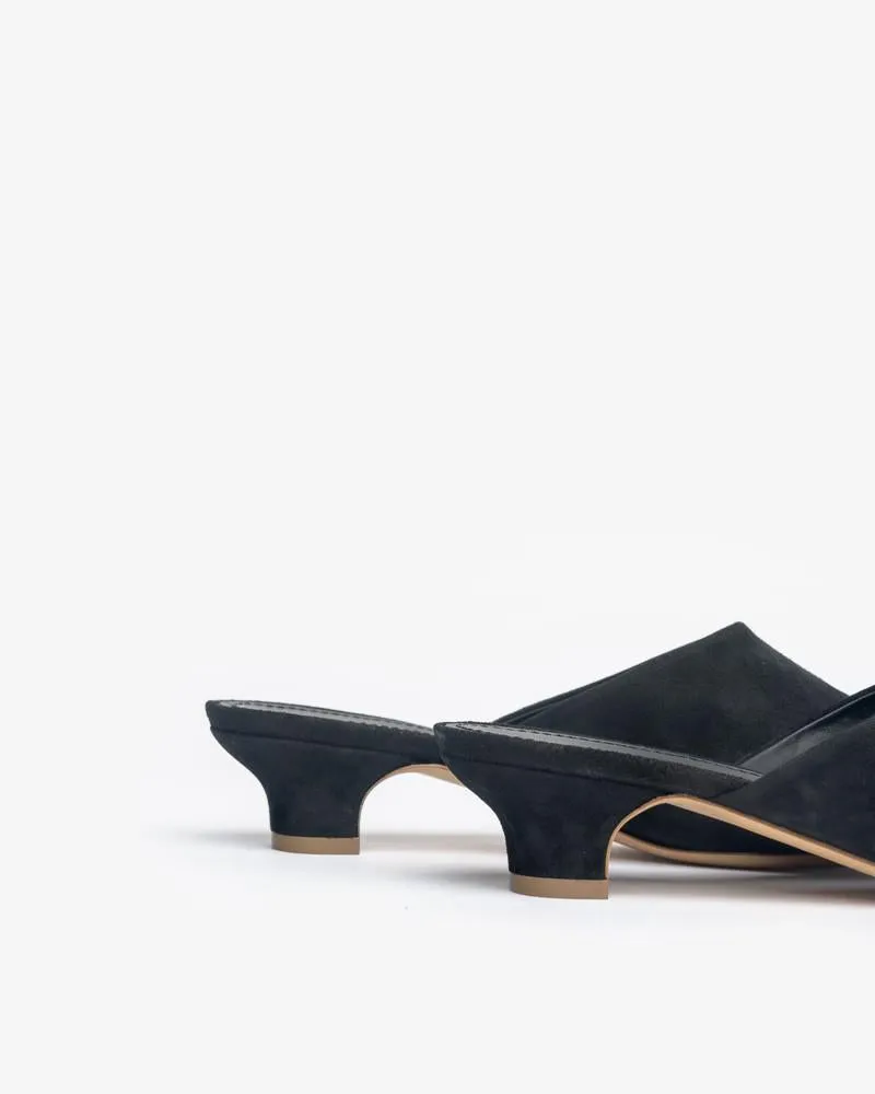 Elegant Slide in Black Suede