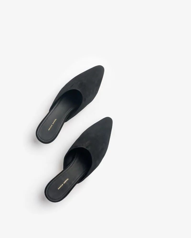 Elegant Slide in Black Suede