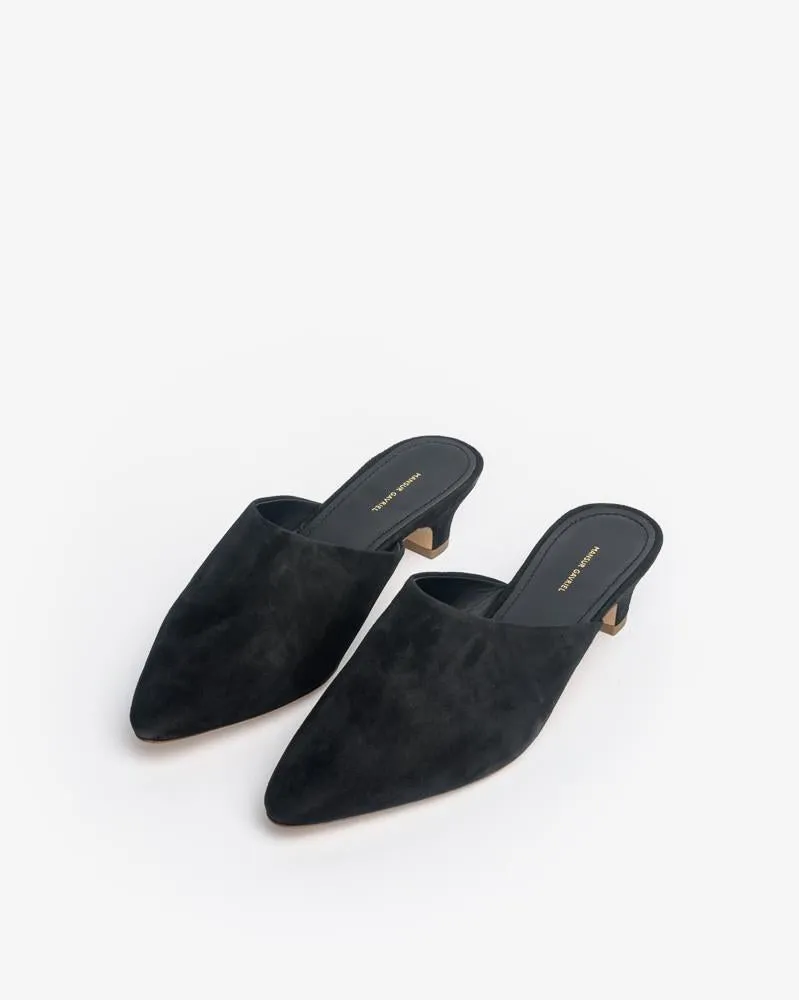 Elegant Slide in Black Suede