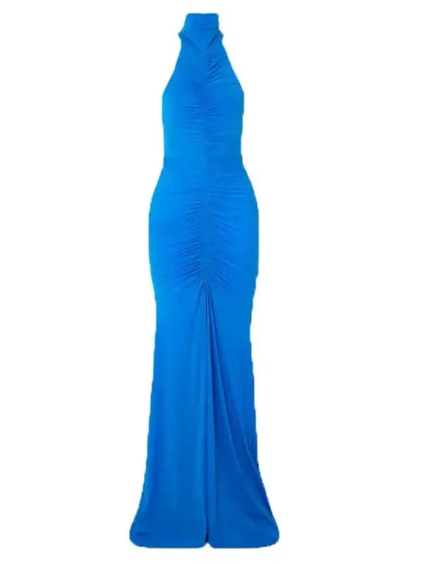 Elegant Turtleneck Sleeveless Evening Gown