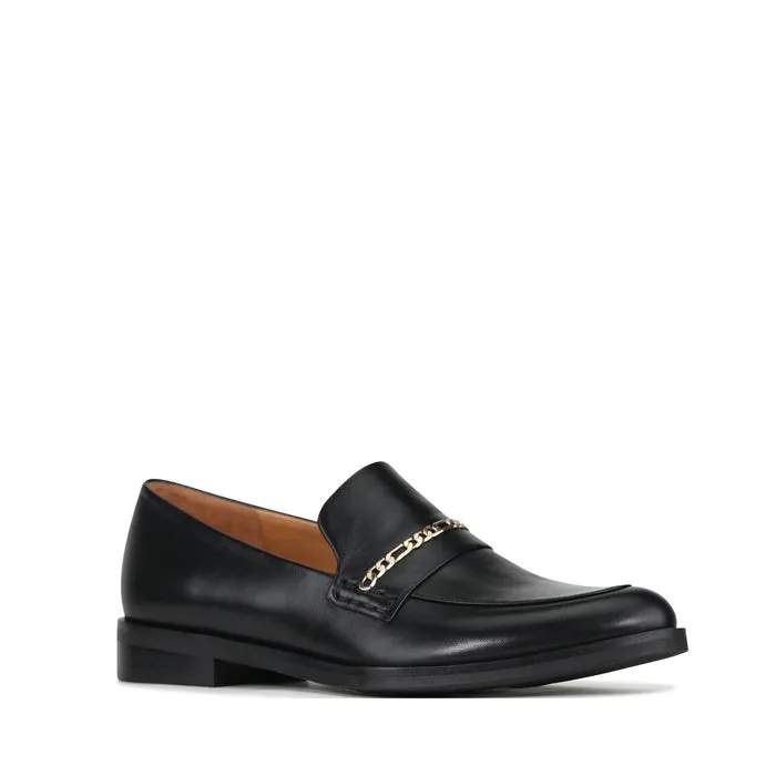 EOS Zania Leather Slip On Loafer Black