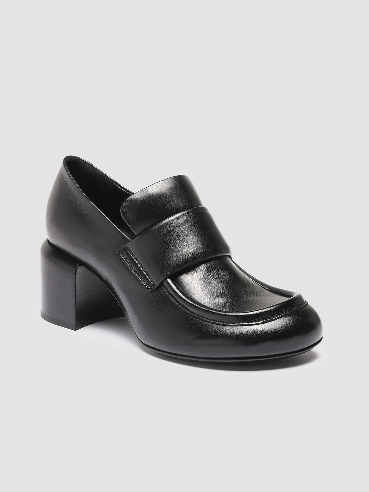 ETHEL 001 - Black Leather Penny Loafers