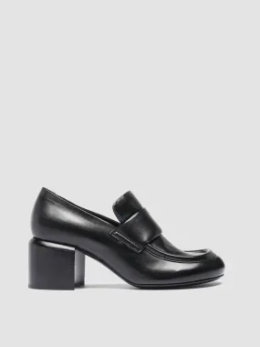 ETHEL 001 - Black Leather Penny Loafers