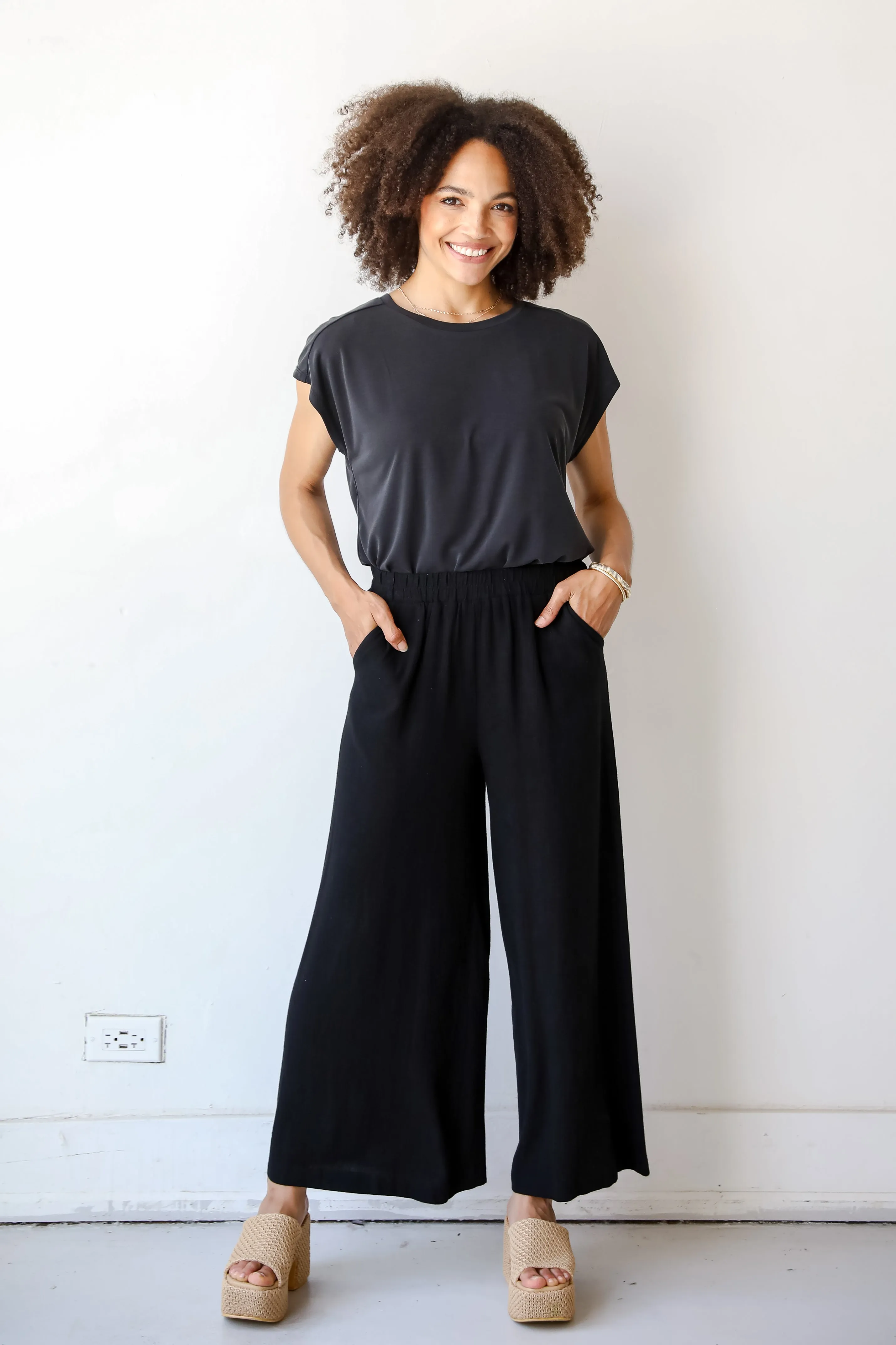 FINAL SALE - Coastal Air Black Linen Pants - DU DEAL