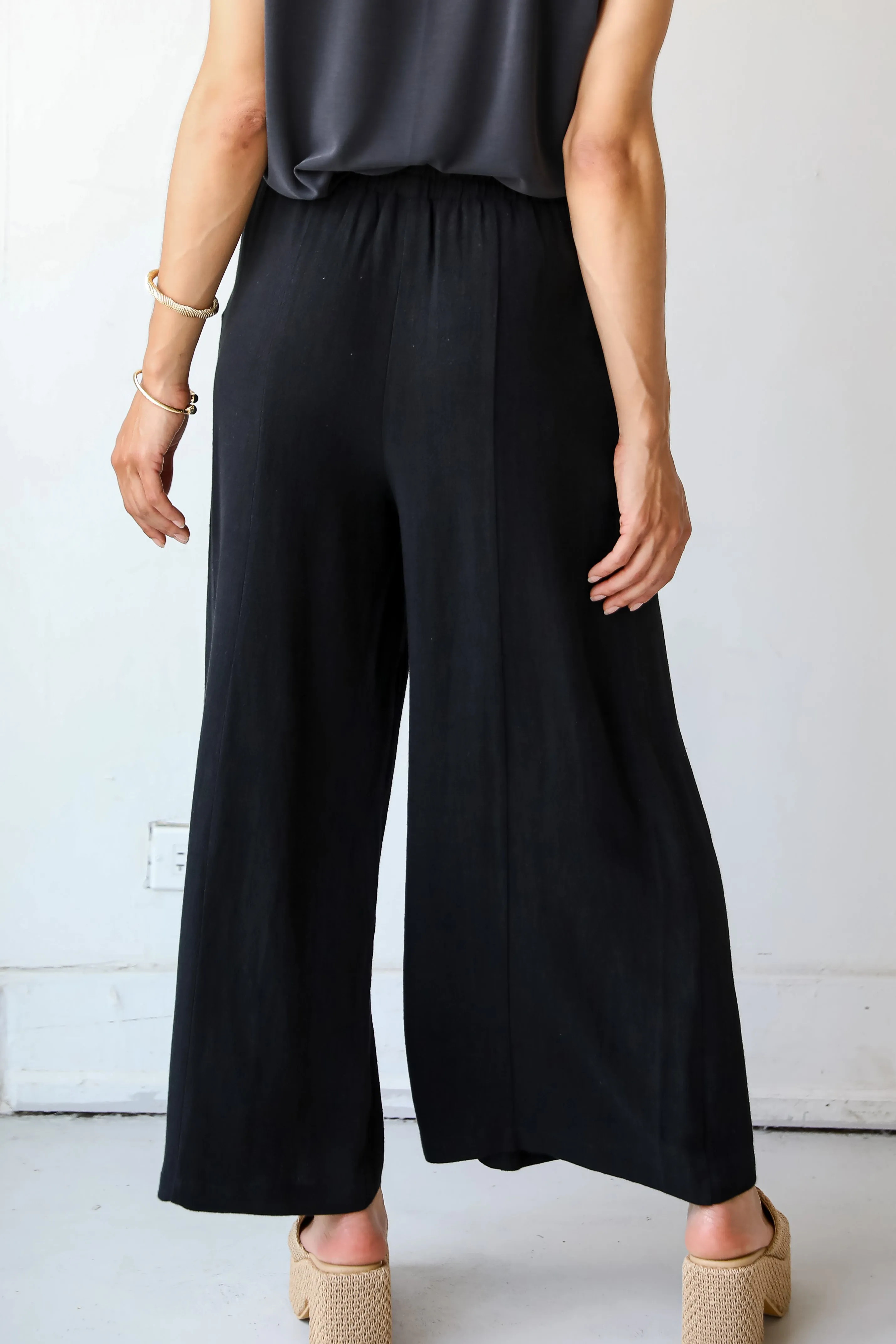 FINAL SALE - Coastal Air Black Linen Pants - DU DEAL