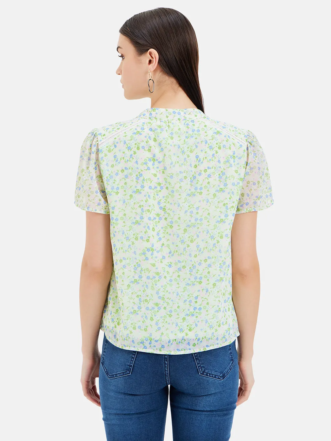 Floral Printed V-Neck Top