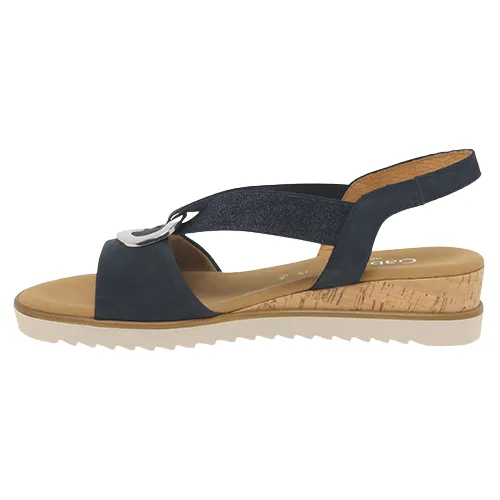 Gabor Low Wedge Sandals - 42.753.36 - Navy