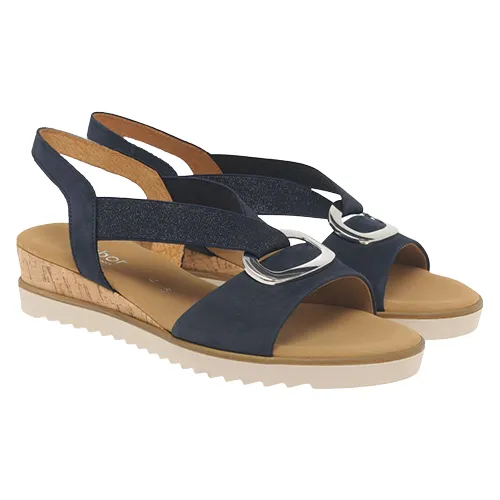 Gabor Low Wedge Sandals - 42.753.36 - Navy