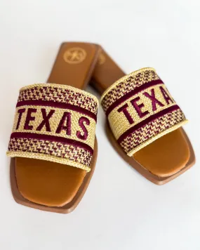 Game Day Texas Sandals in Burgundy