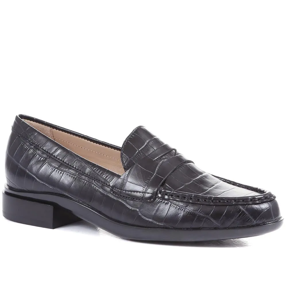 Gessa Leather Penny Loafers - GESSA / 323 117