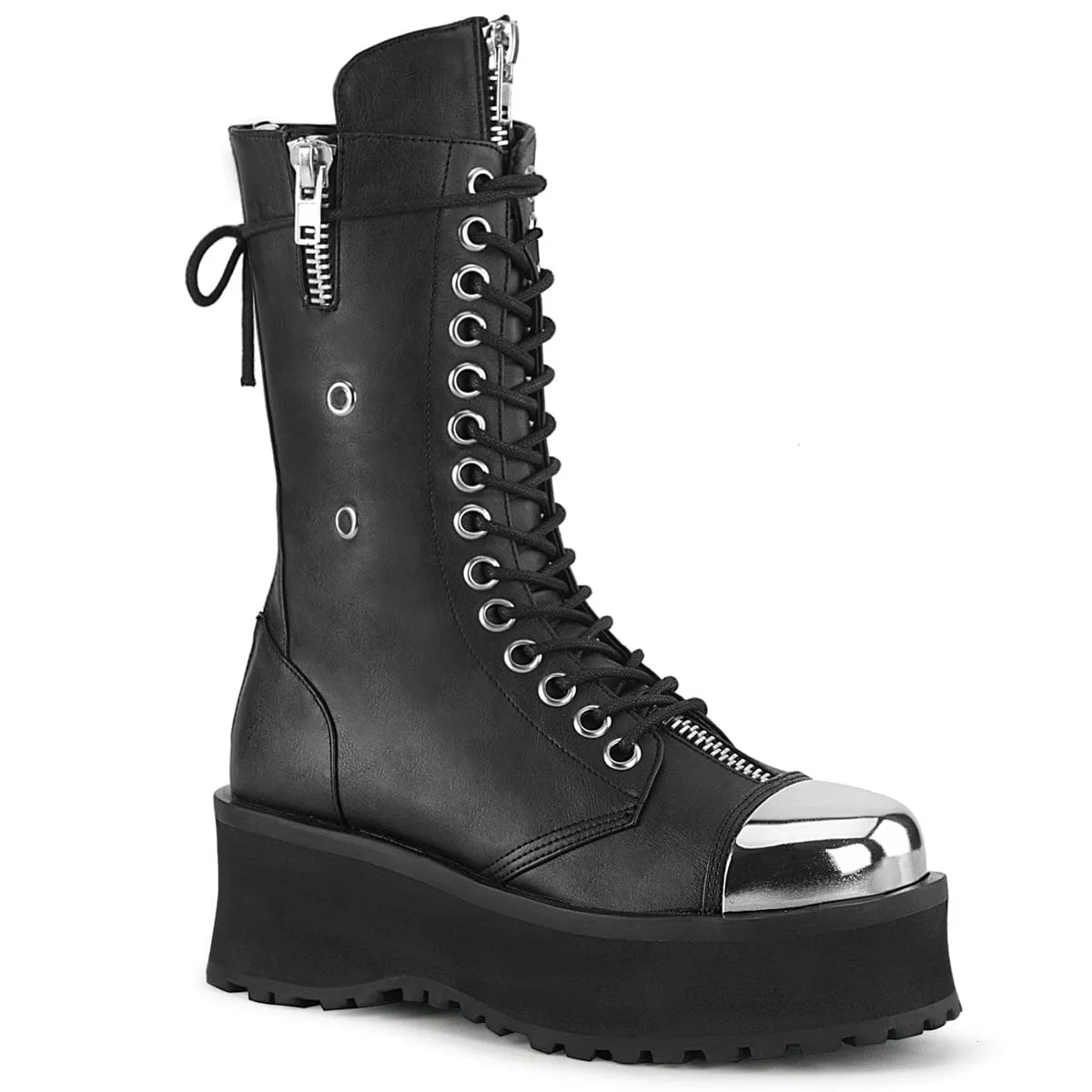 GRAVEDIGGER-14 Black Vegan Leather