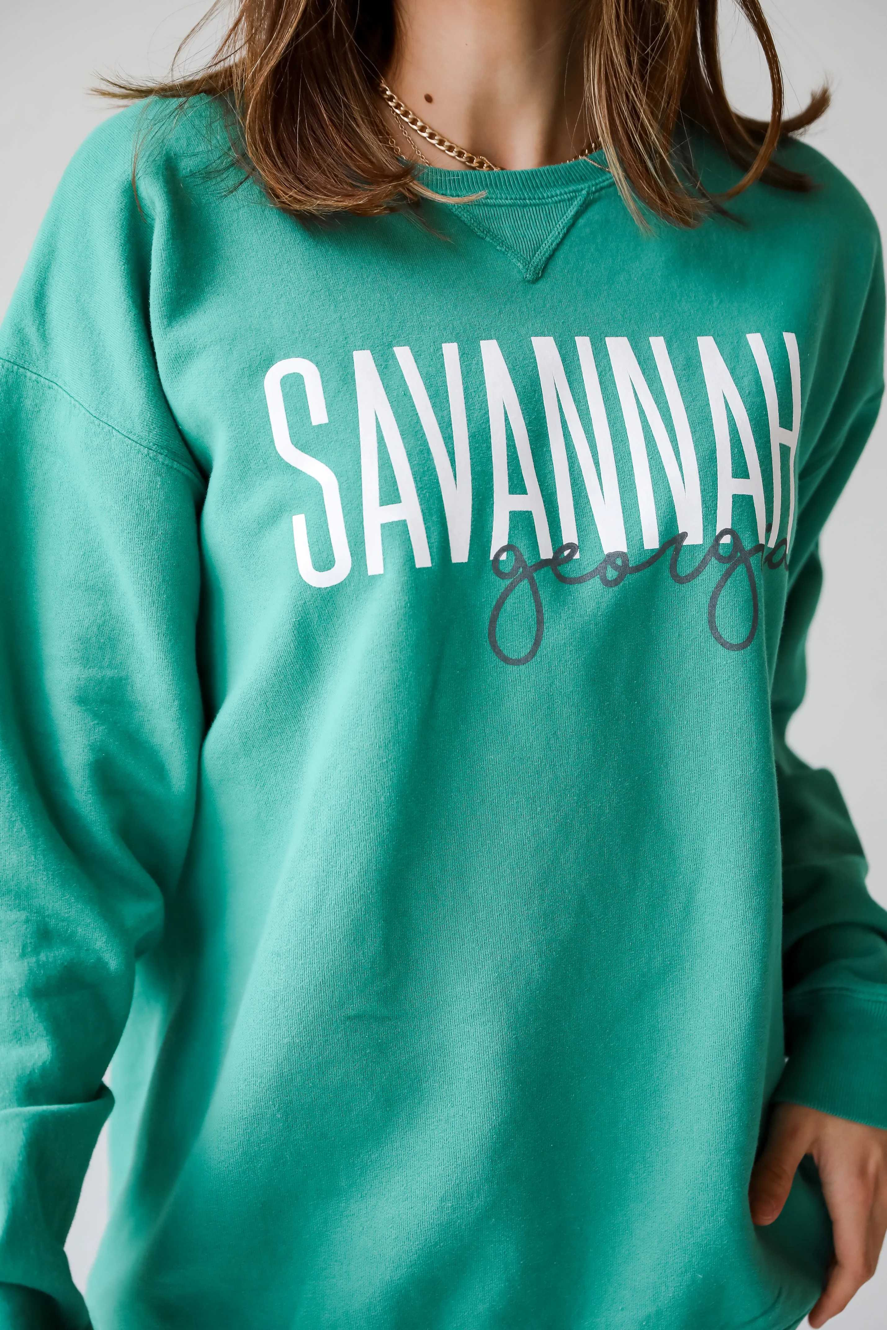 Green Savannah Georgia Script Sweatshirt