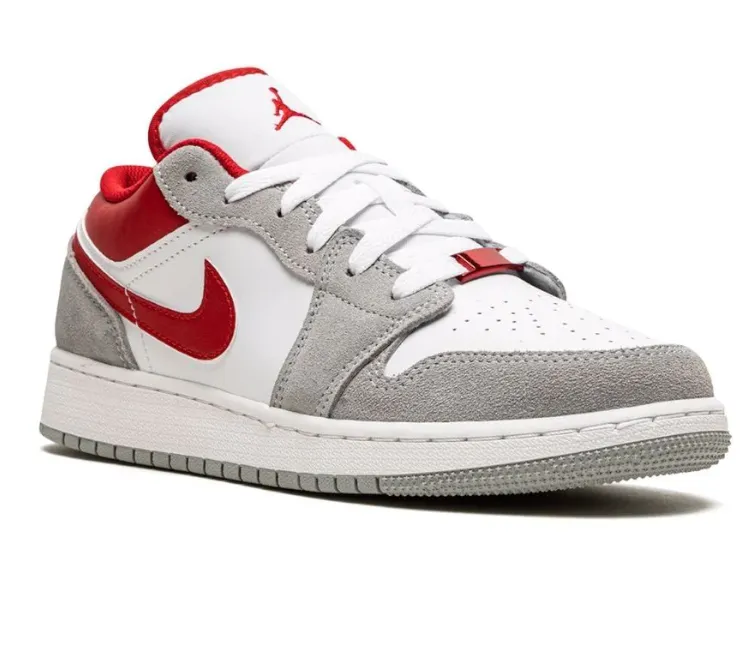 GS Nike Air Jordan 1 Low SE (Smoke Grey/Red)