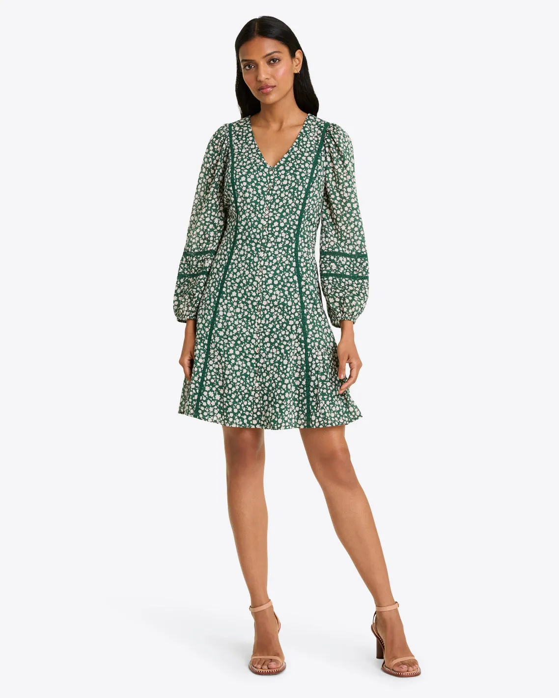 Gwen Long-Sleeve Dress in Gauzy Cotton