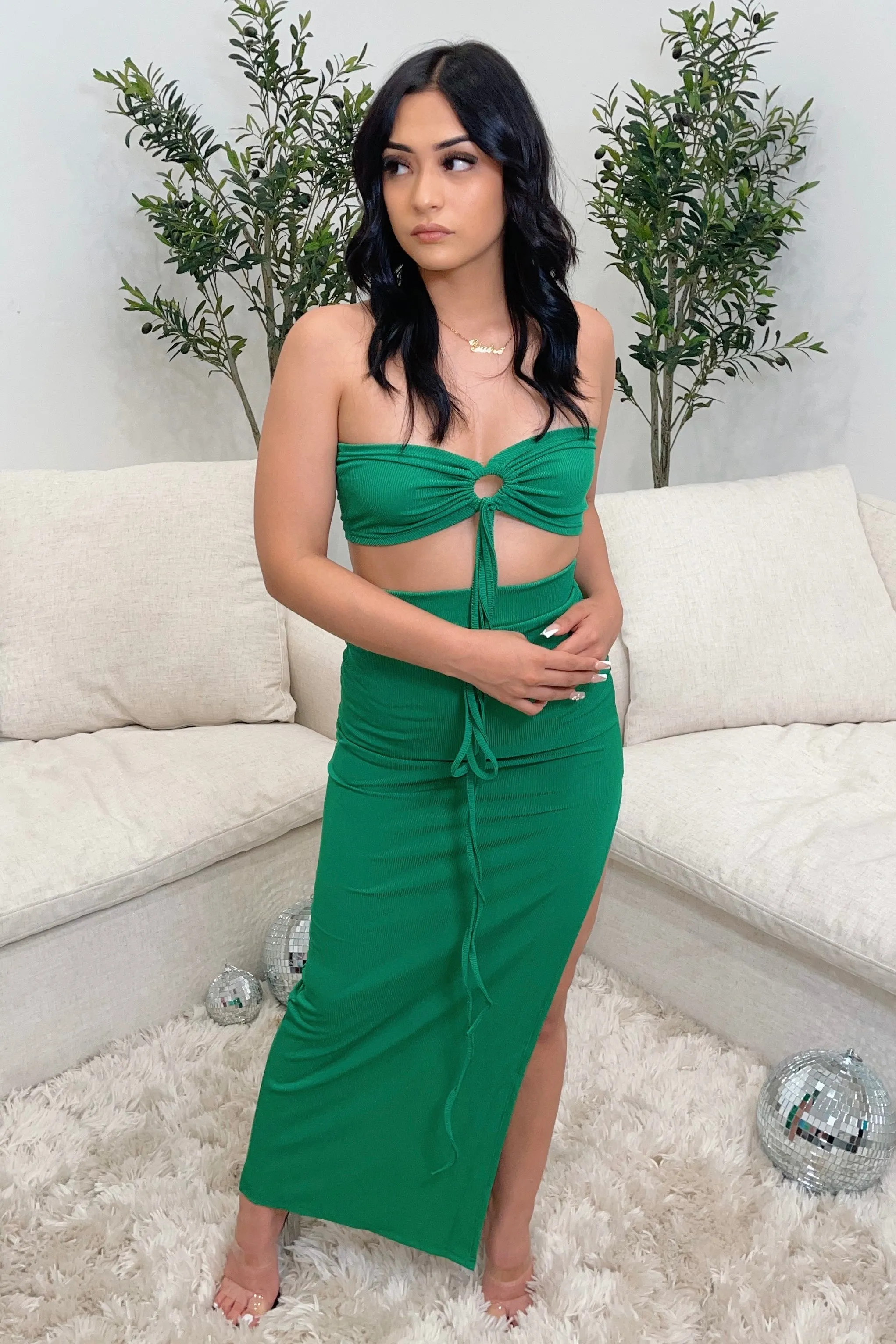 Ibiza Maxi Skirt Set (Green)