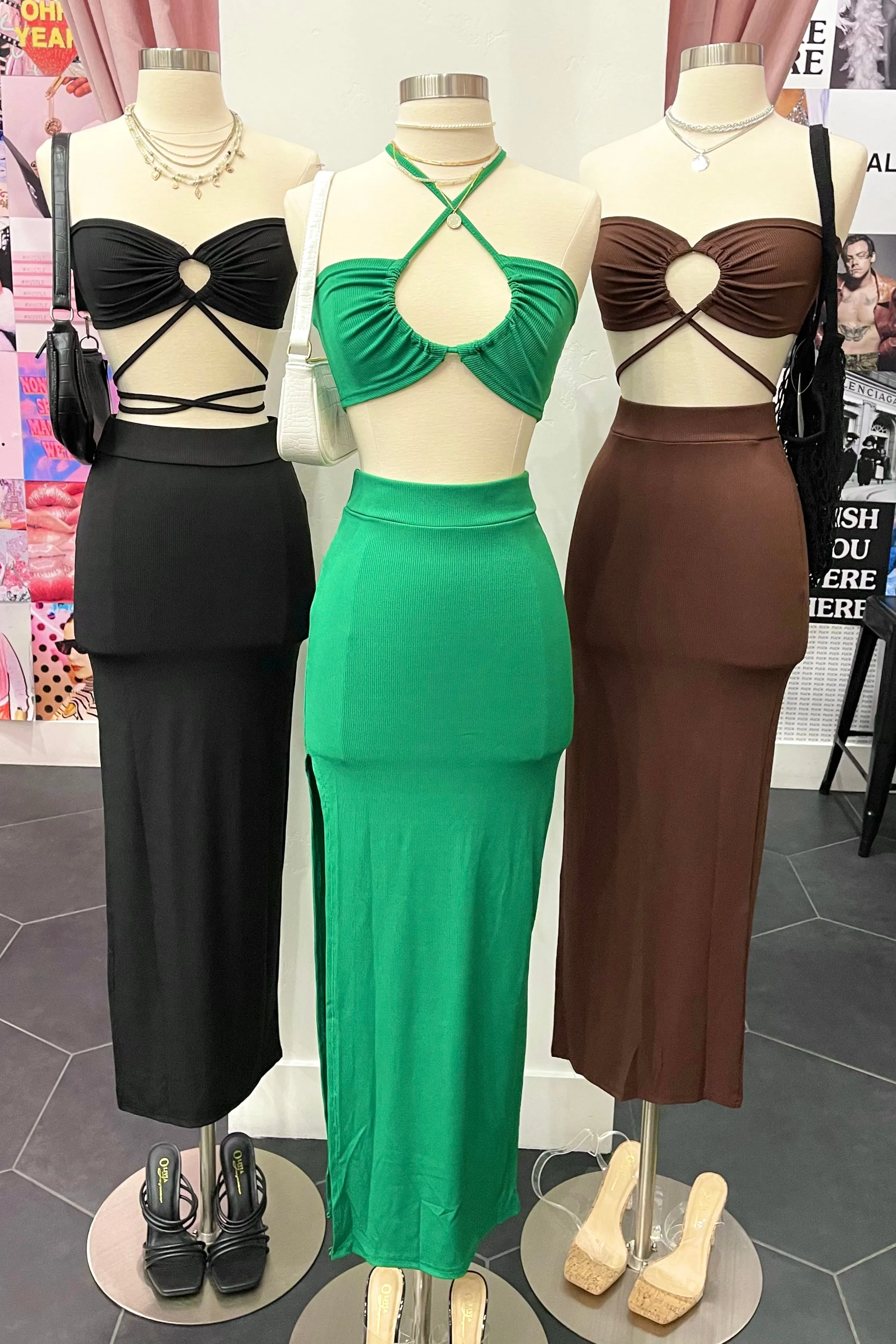 Ibiza Maxi Skirt Set (Green)