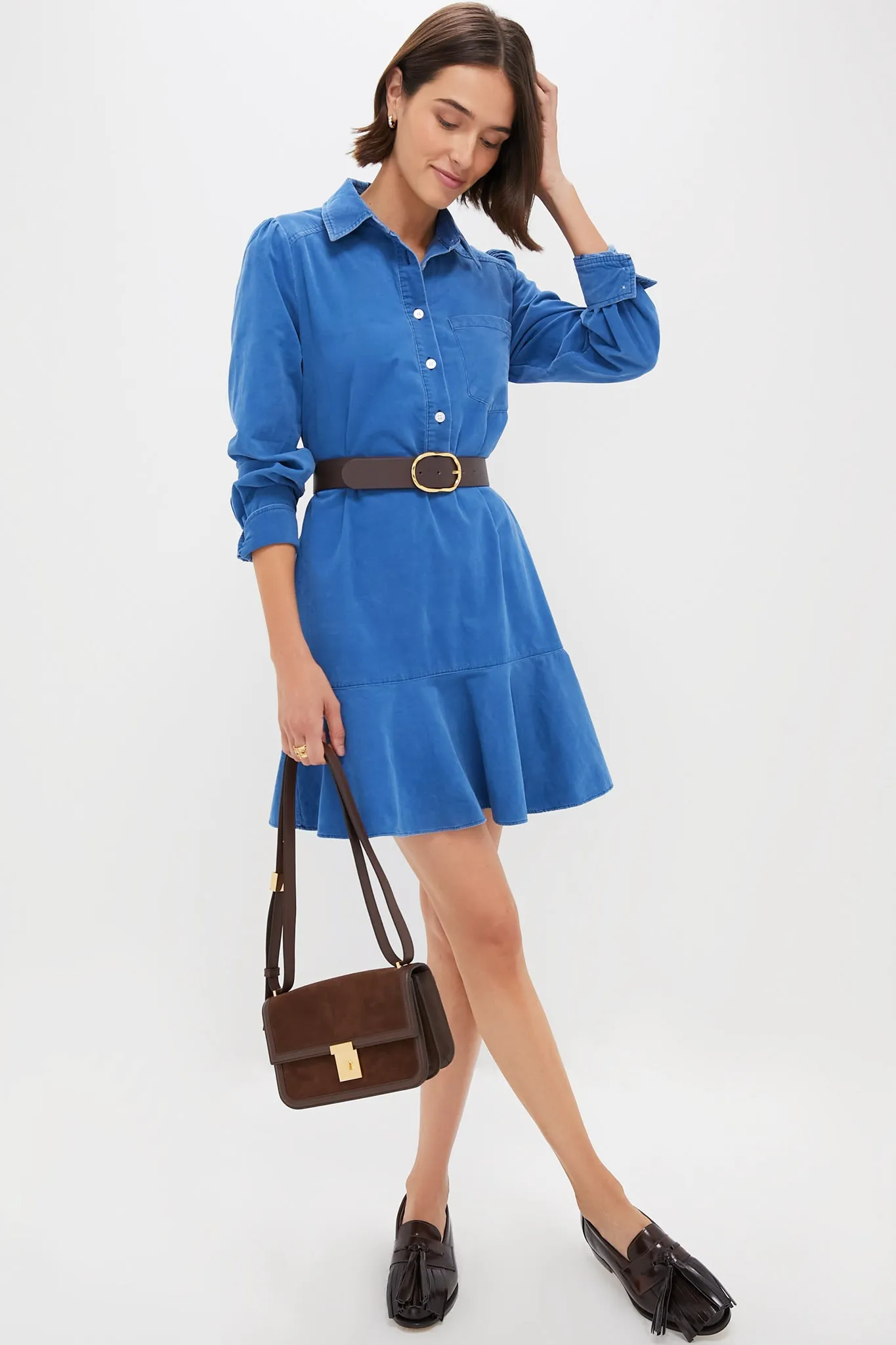 Indigo Corduroy Callahan Shirt Dress