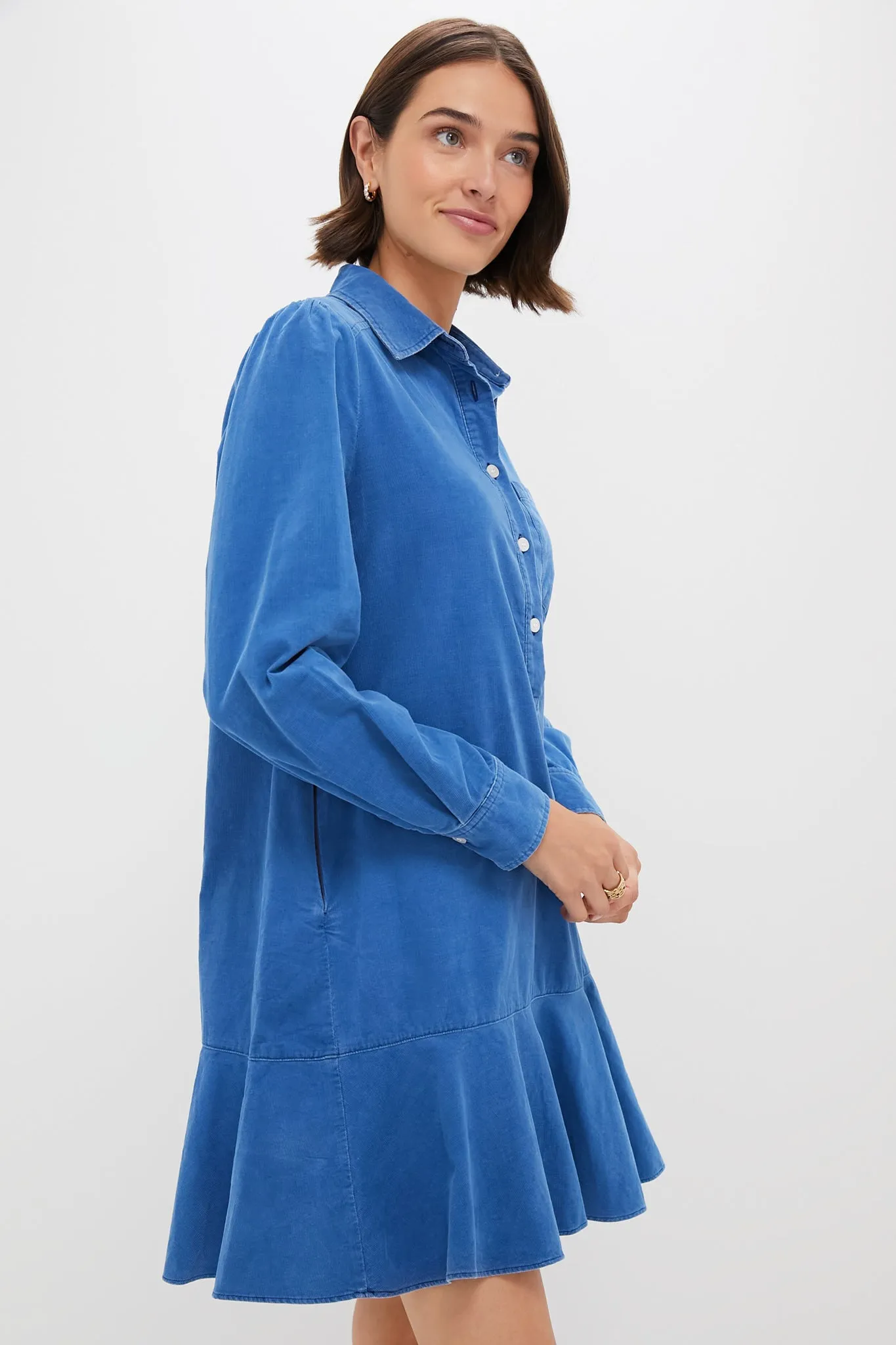 Indigo Corduroy Callahan Shirt Dress