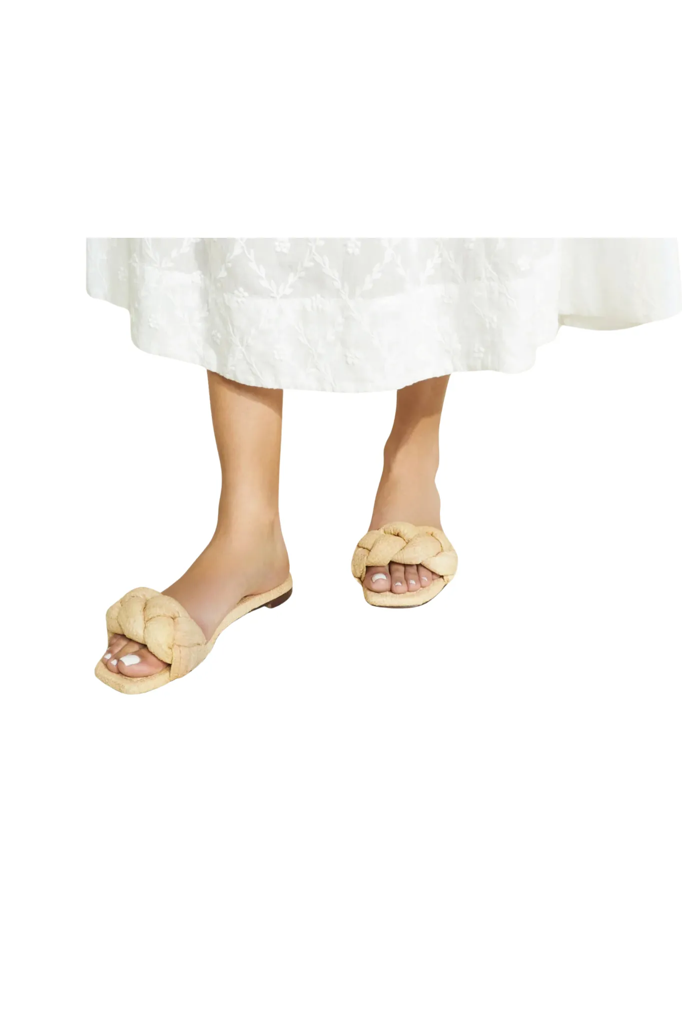 Joanna Flat Sandal in Natural