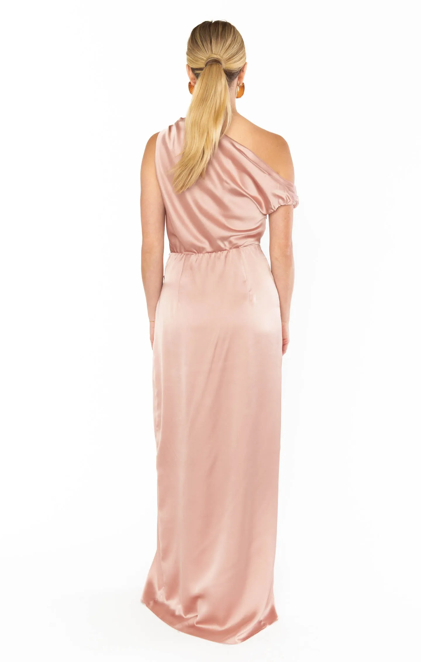 Jodie Dress ~ Rose Gold Luxe Satin