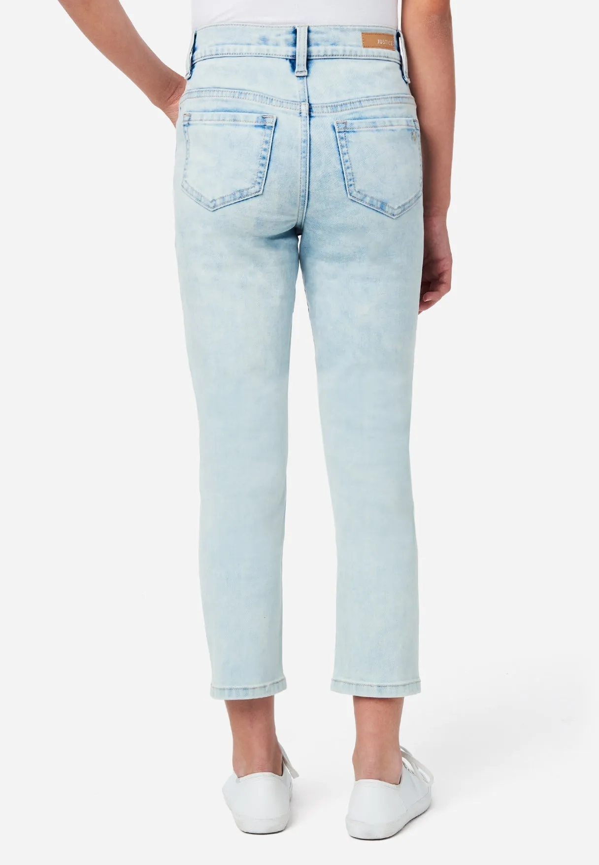 Light Wash Hearts Mini Mom Jeans