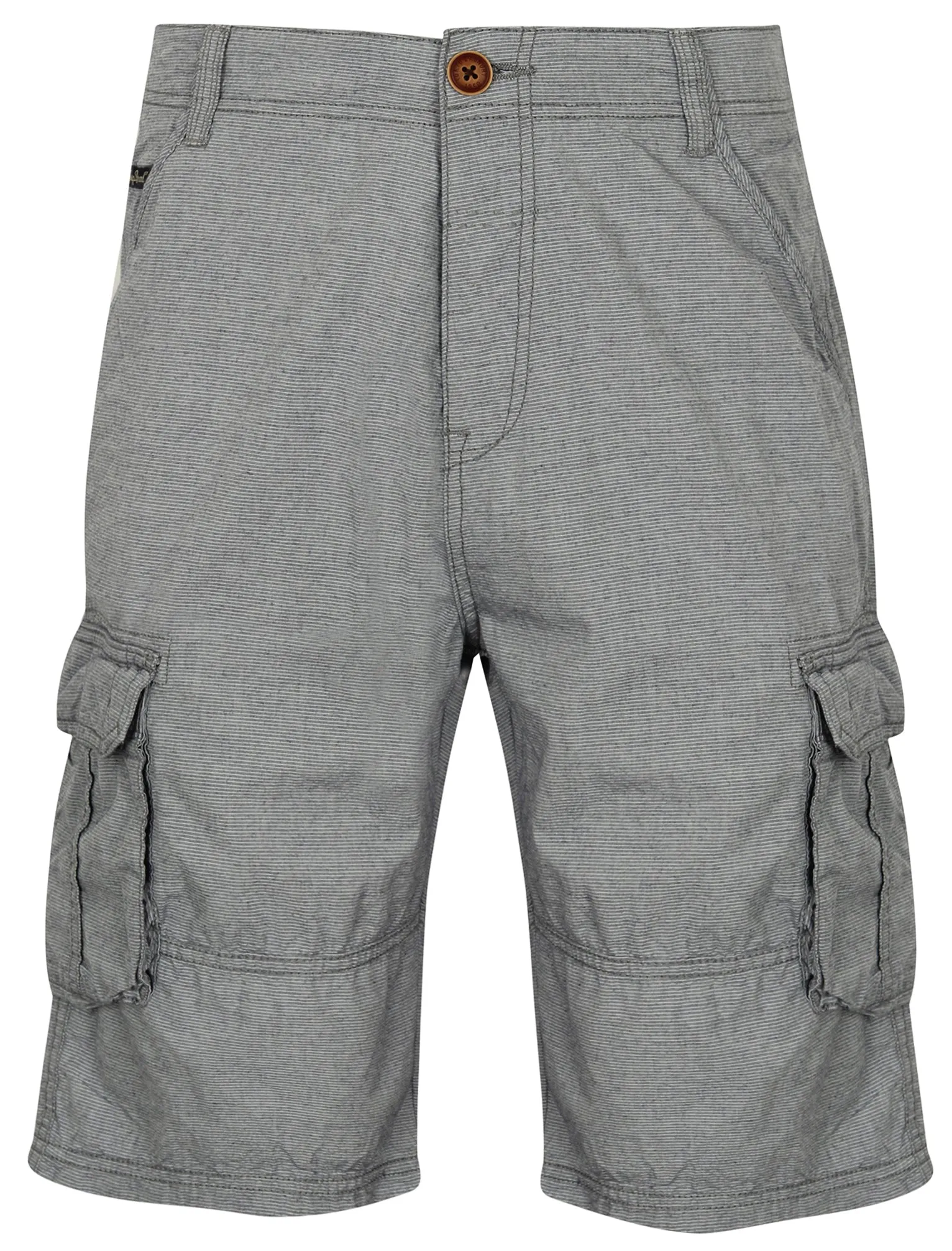 Marcus Striped Cotton Cargo Shorts in Grey - Tokyo Laundry