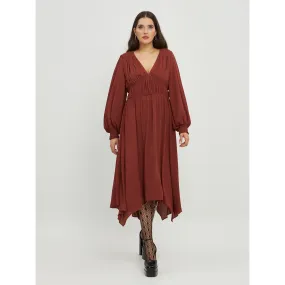 Mat Long Sleeve Dress in Rust