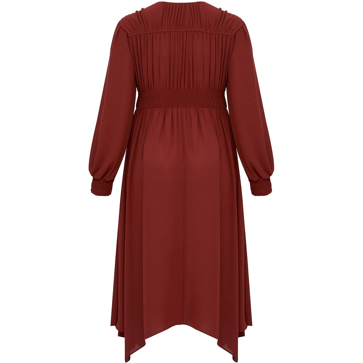 Mat Long Sleeve Dress in Rust