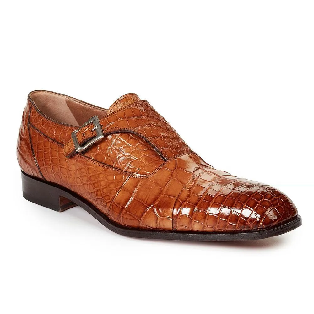 Mauri 1069 Men's Handmade Brunei Alligator Hand-Painted Brandy Loafers (MA3003)