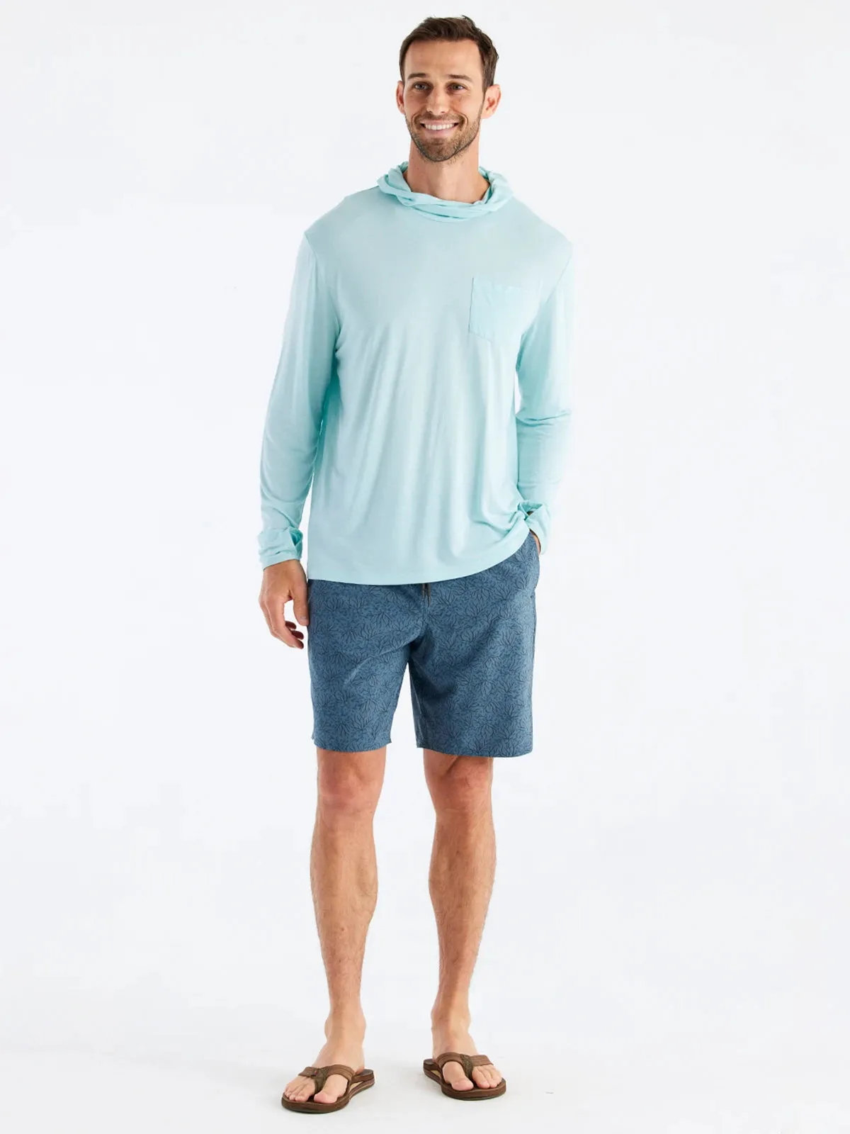 Men's Bamboo Lightweight Hoodie - Blue Chill