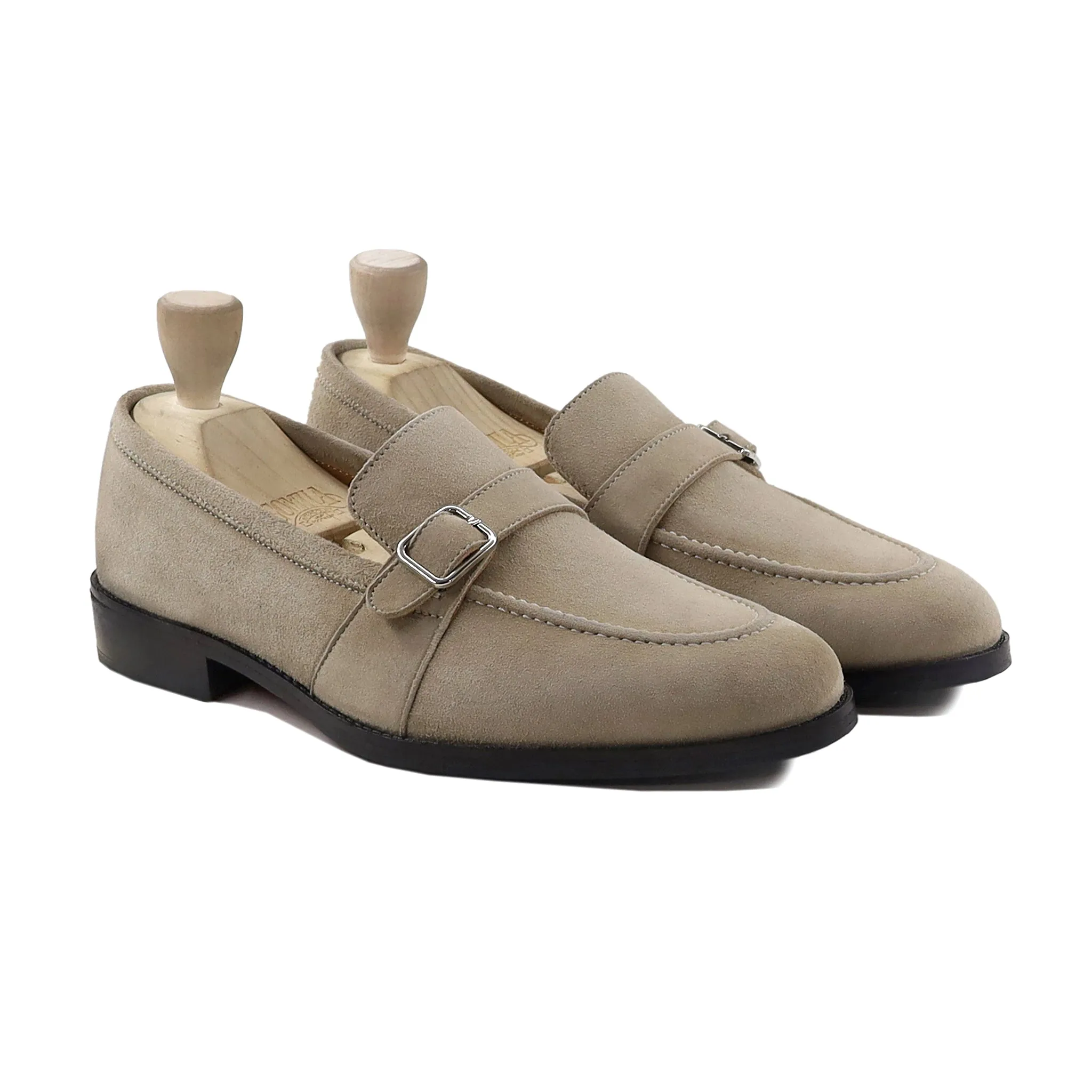 Mylie - Men's Grey Kid Suede Loafer