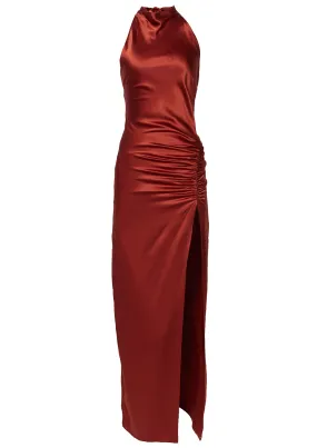 Naiades Backless Silk Maxi Dress