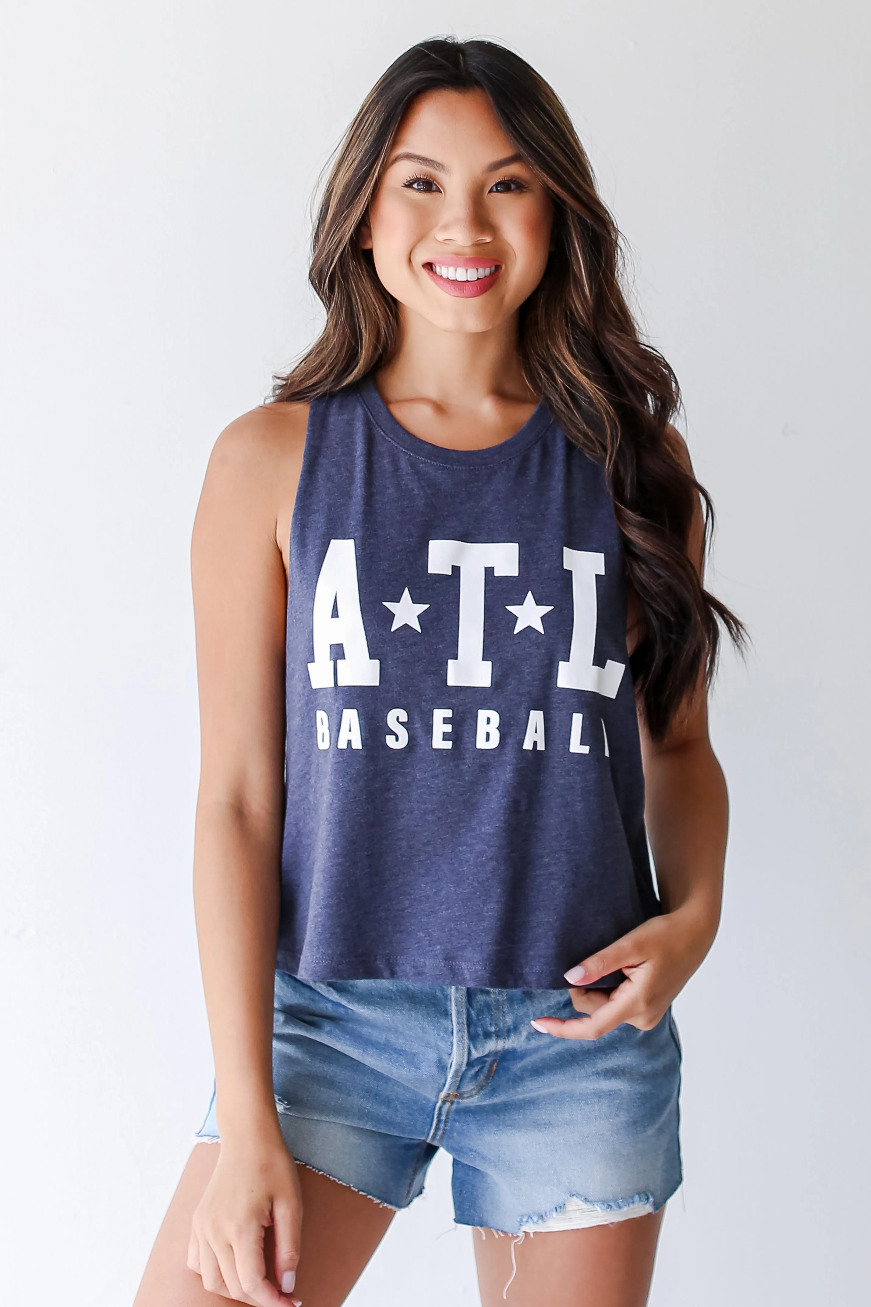 Navy ATL Baseball Star Muscle Tank