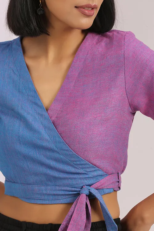 Okhai 'Sunset Love' Jamdani Handwoven Wrap Top