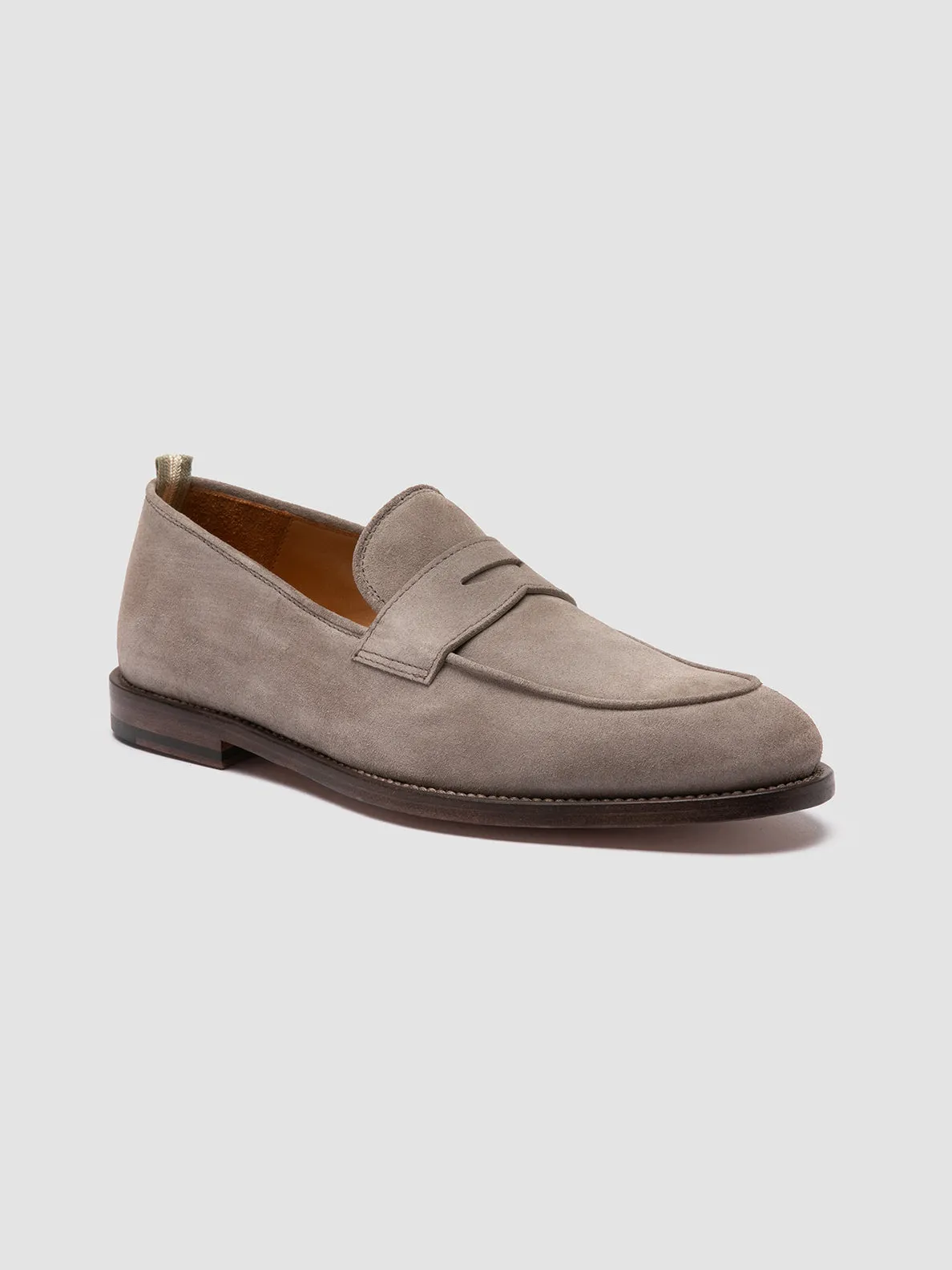 OPERA 001 - Taupe Suede Penny Loafers