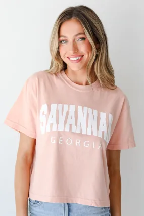 Peach Savannah Georgia Cropped Tee