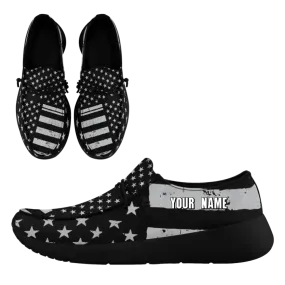 Personalized  America Flag Sneakers, Custom Patriotic Loafer Shoes,  Canvas Slip On Shoes,
FN018-24020303-6b