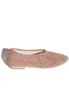 Pink & Green Crochet Flat