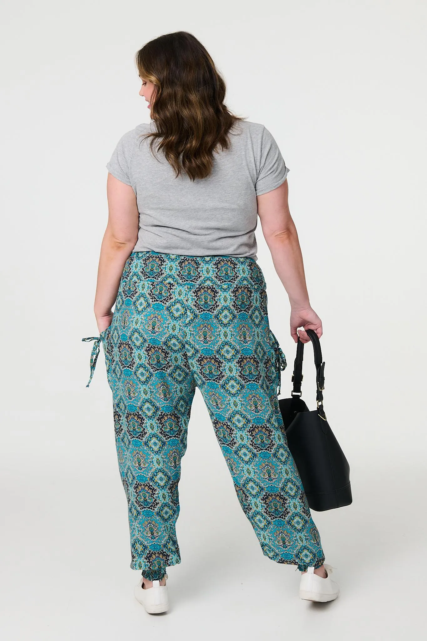 Printed Pull On Tapered Pants