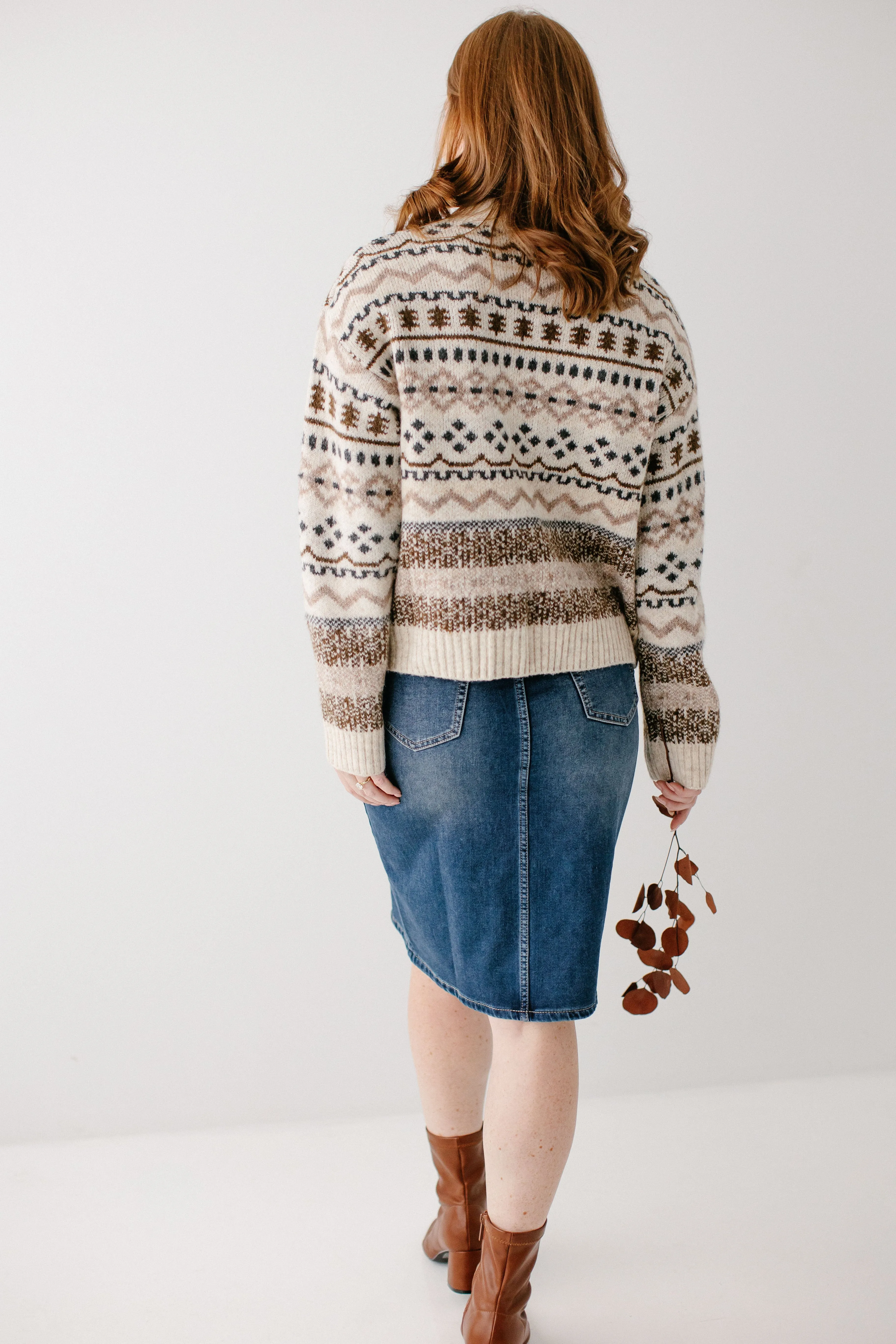 'Scout' Knit Denim Skirt in Dark Wash