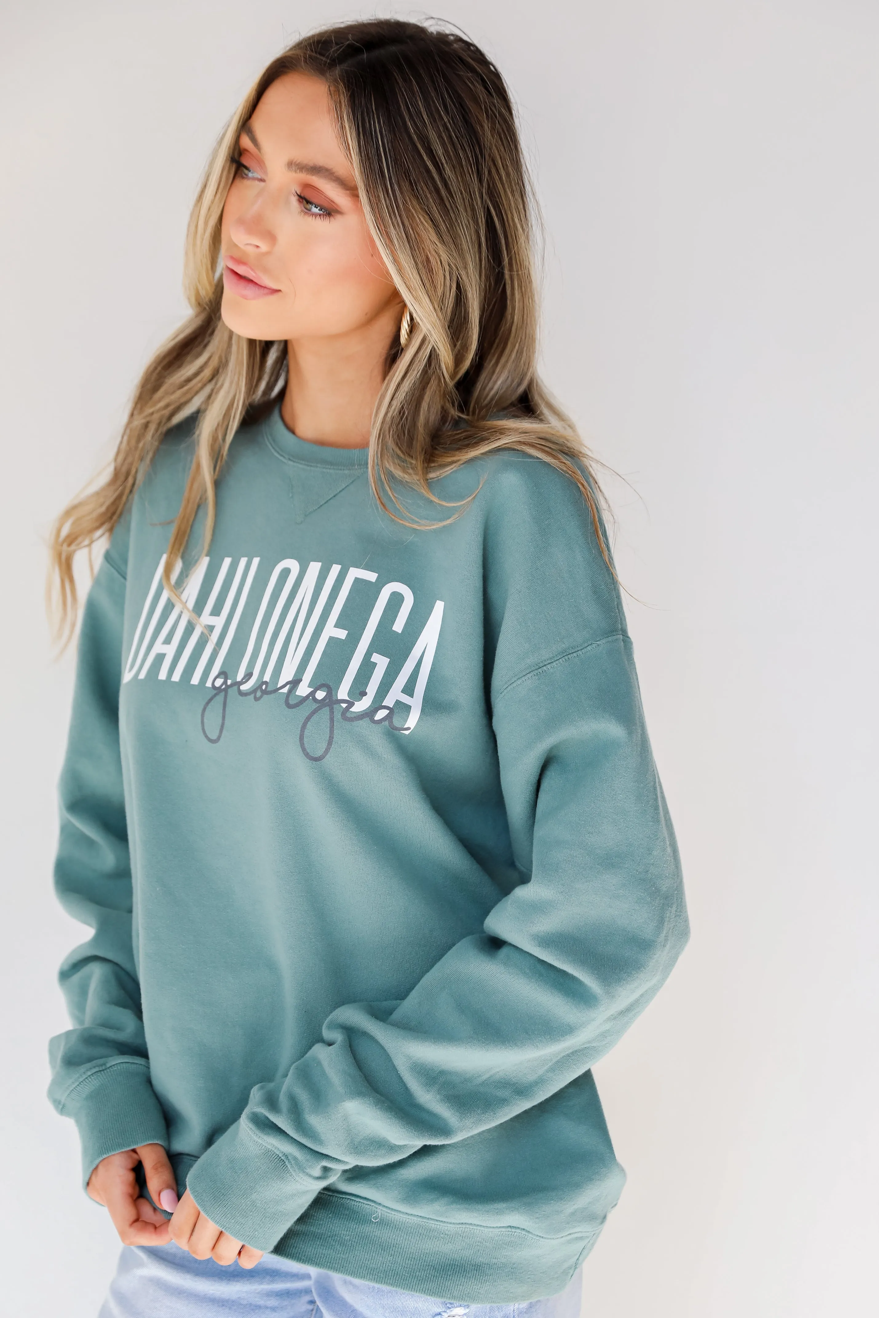 Seafoam Dahlonega Georgia Script Sweatshirt