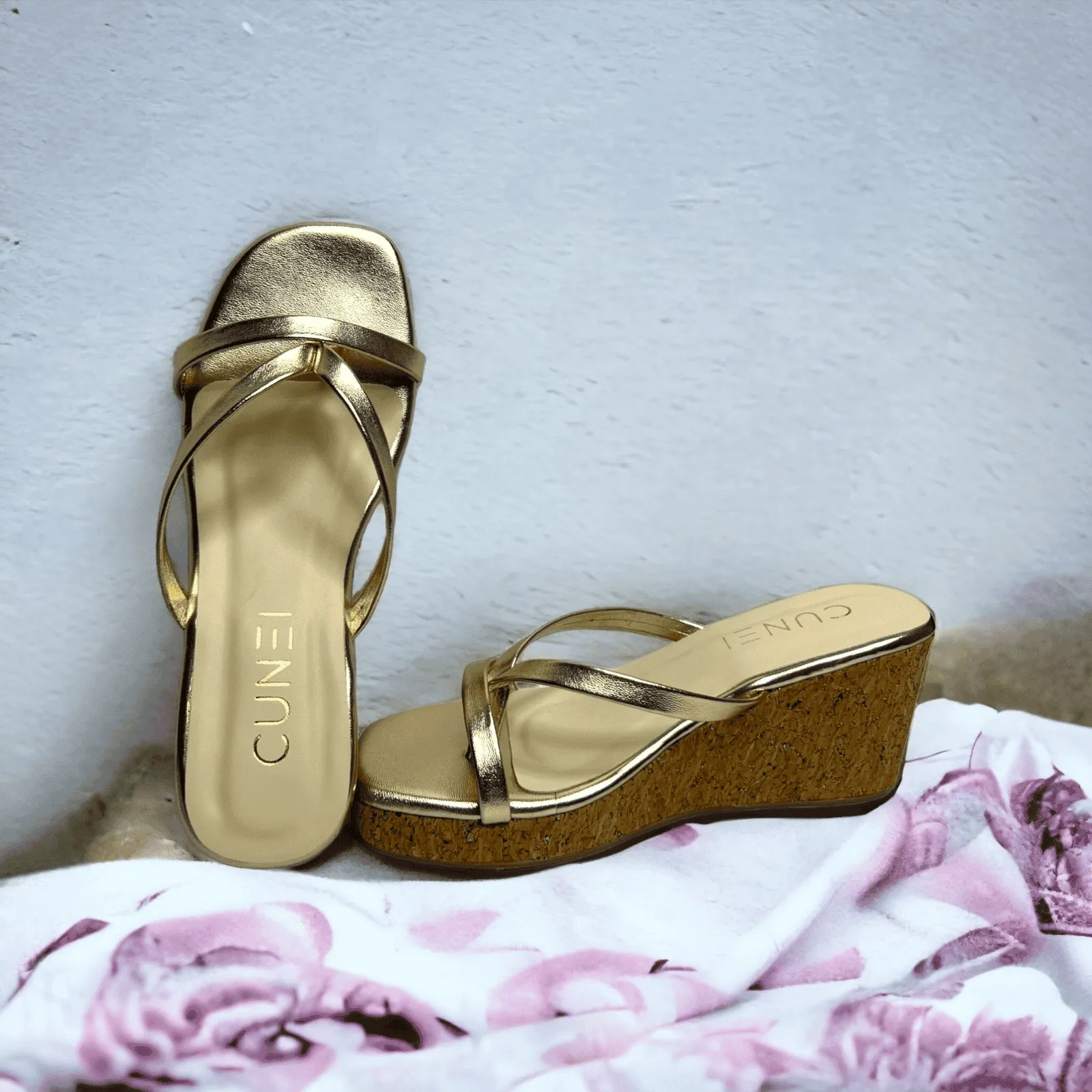 Sleek and Stylish Golden Wedges