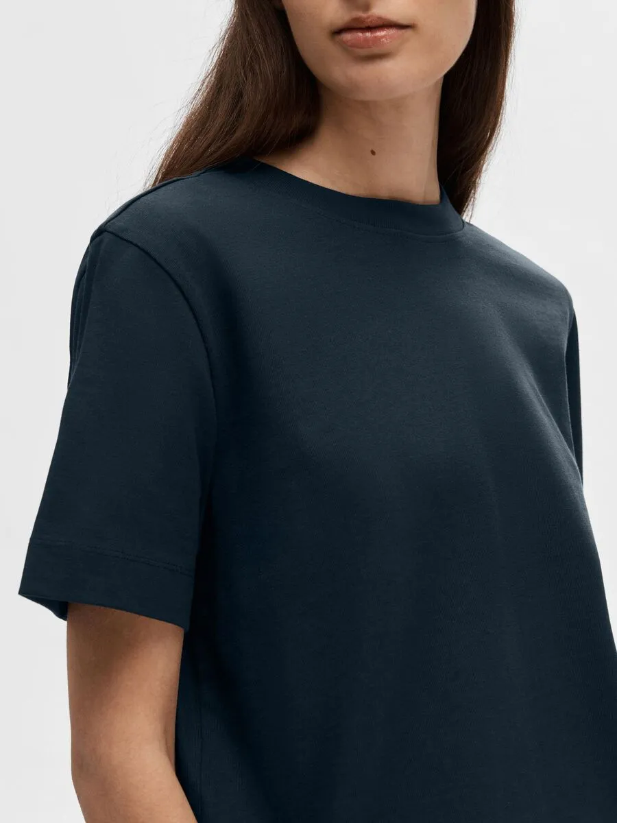 SLFESSENTIAL SS BOXY TEE | DARK SAPPHIRE